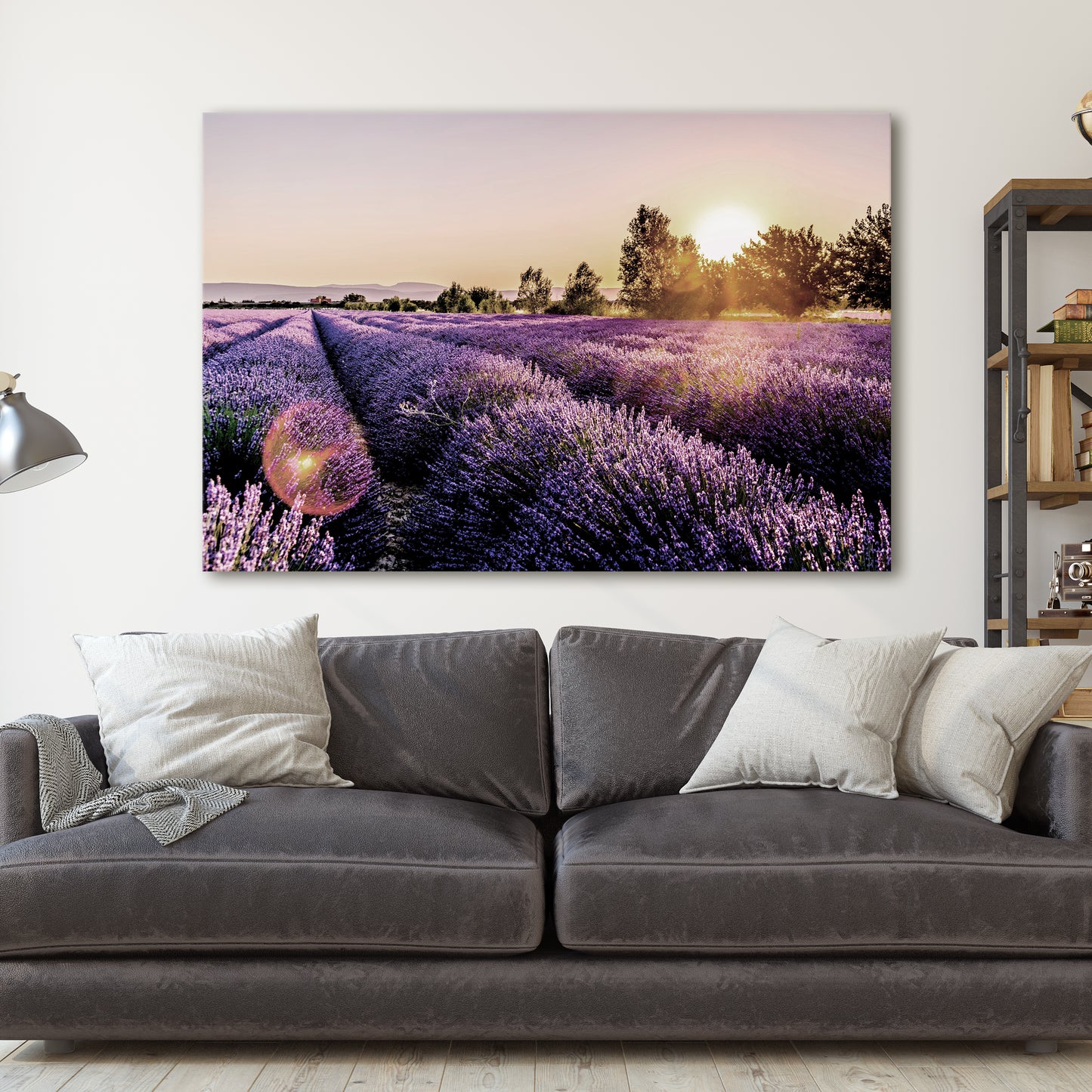 Sunset Over Lavender Fields