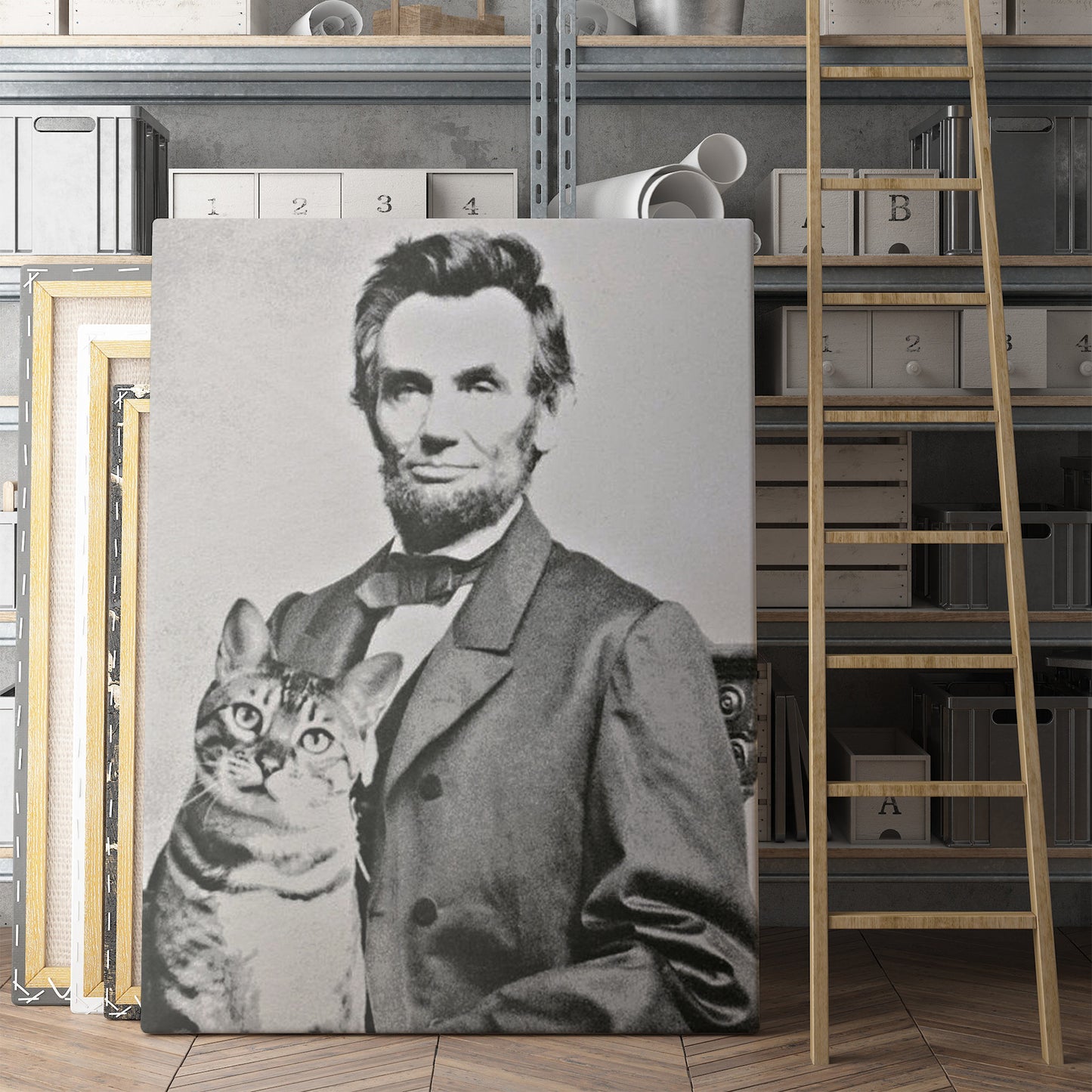 Abraham Lincoln With His Cat