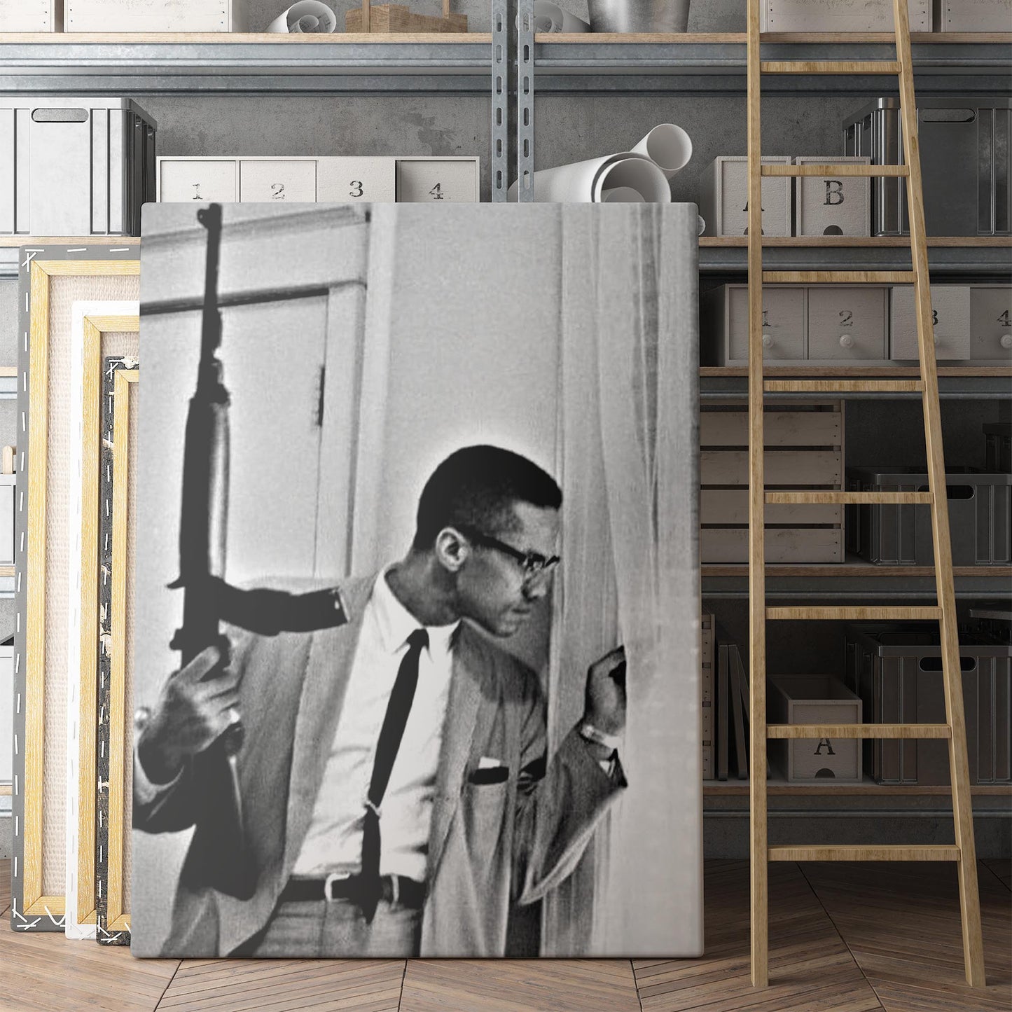 Malcolm X With Machine Gun