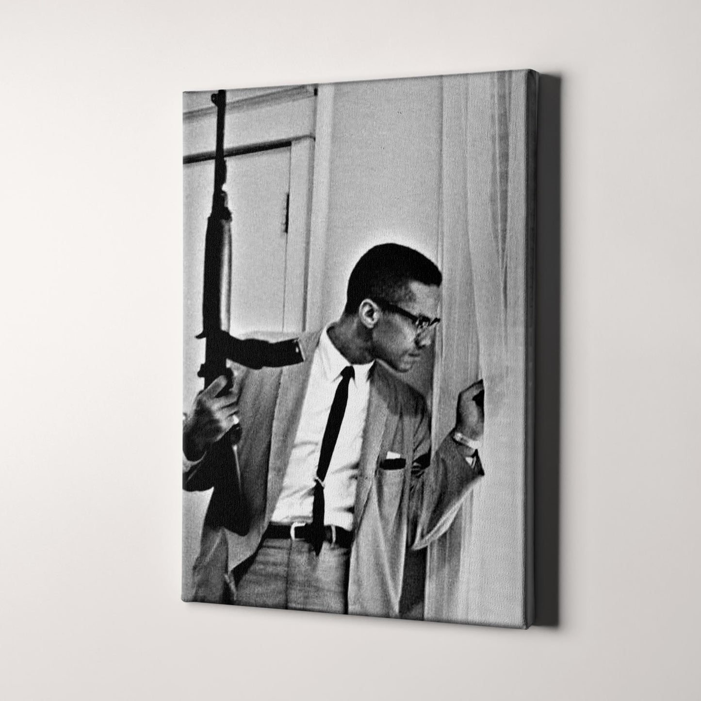 Malcolm X With Machine Gun