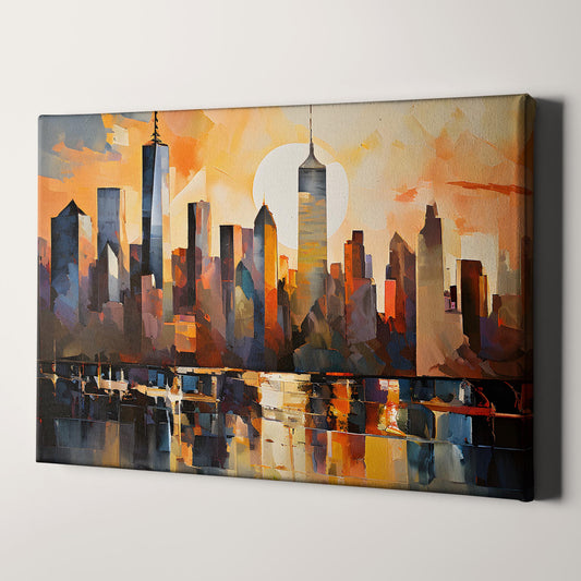 Cubism Style Manhattan Skyline