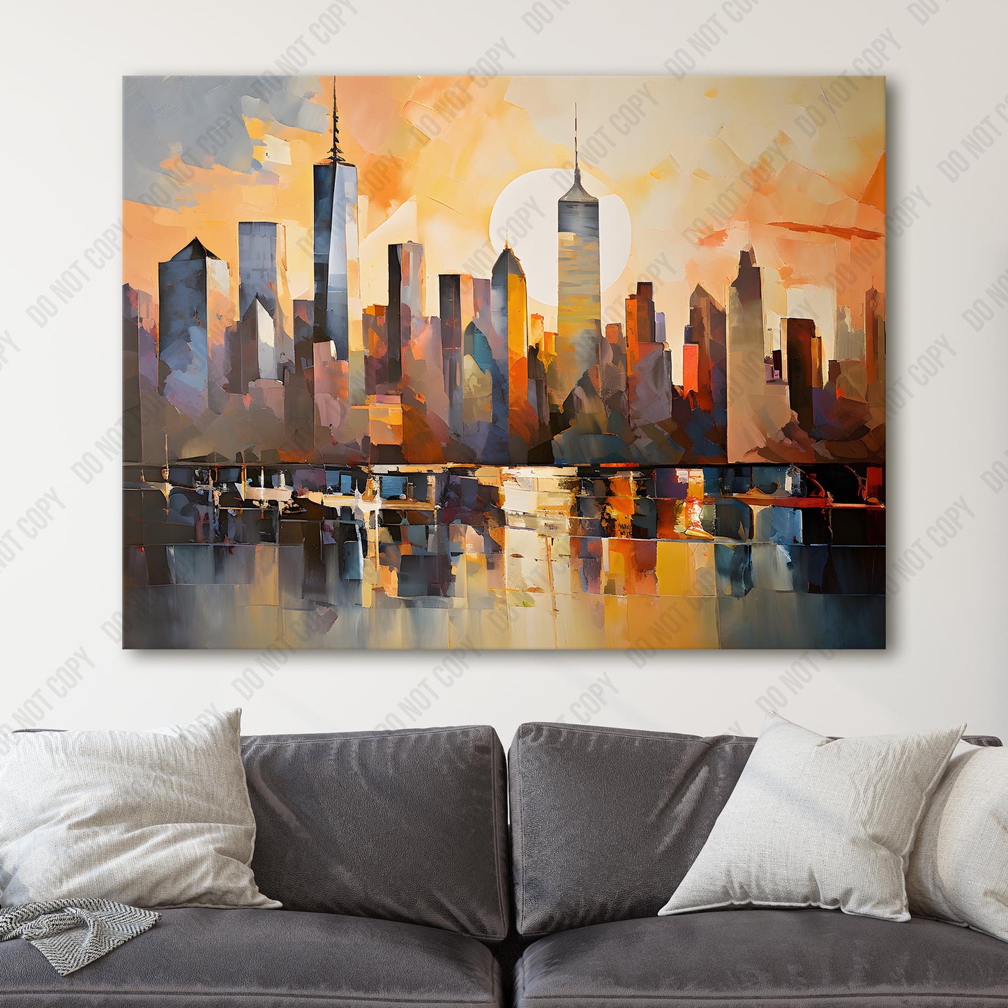 Cubism Style Manhattan Skyline