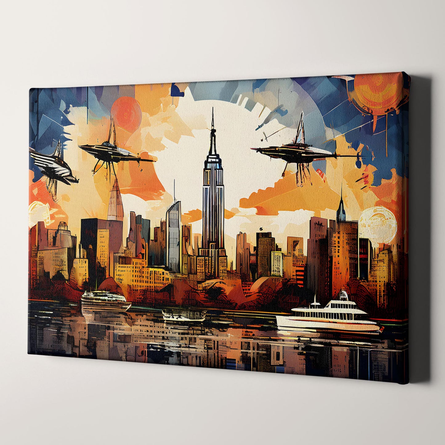 Dadaism Style Manhattan Skyline