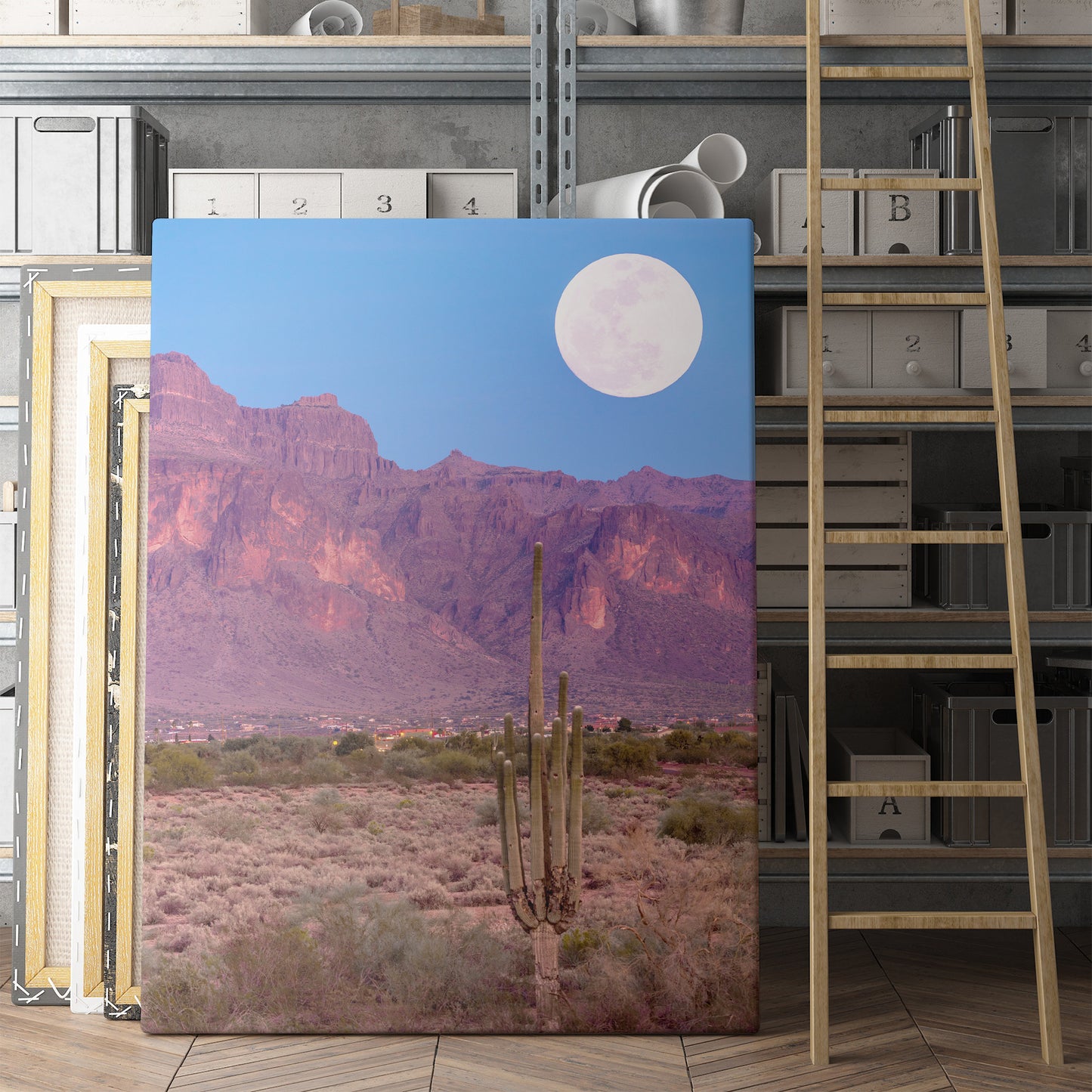 Full Moon Over Desert Mountains