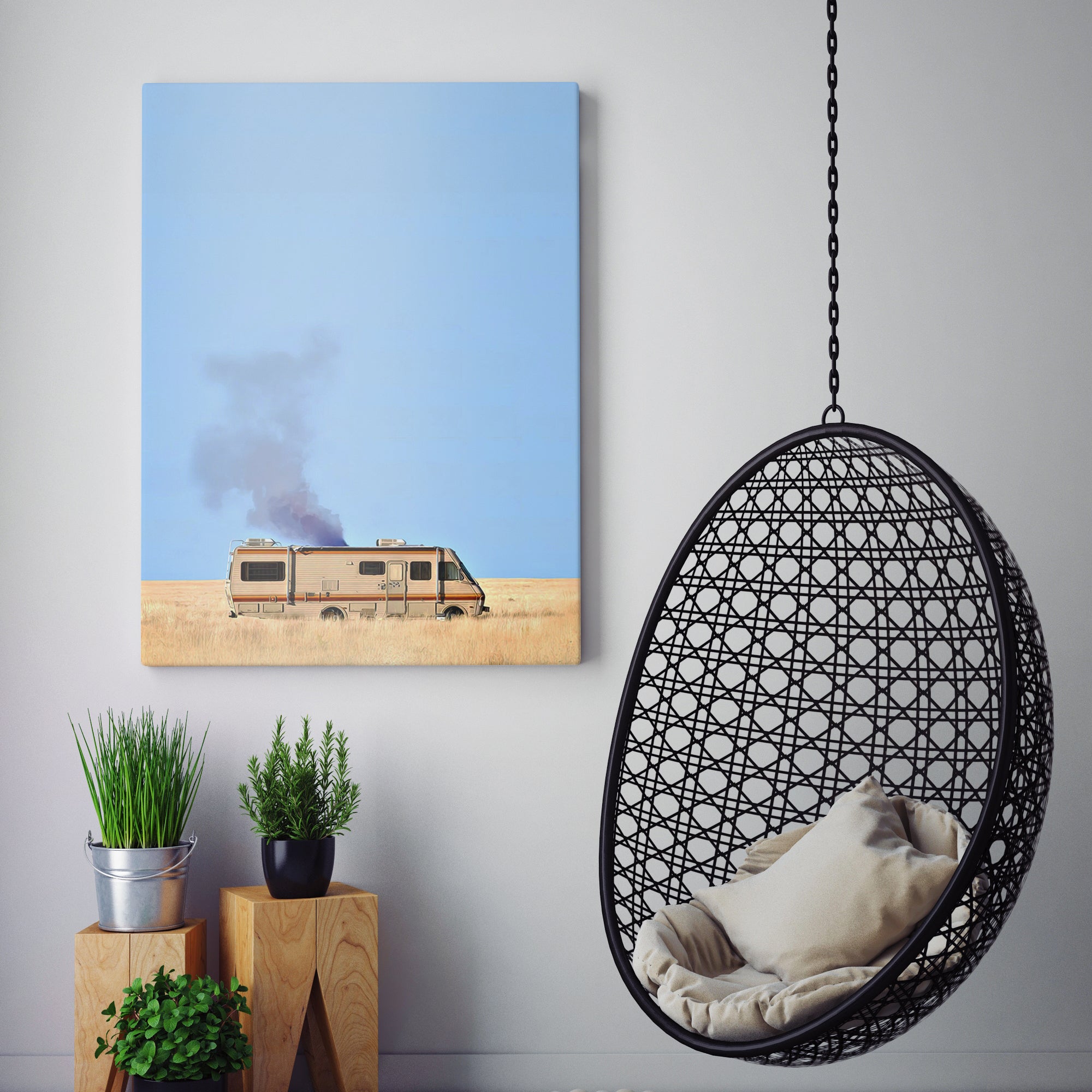 Breaking Bad Cooking In Camper RV In Desert Canvas Wall Art Prints ...