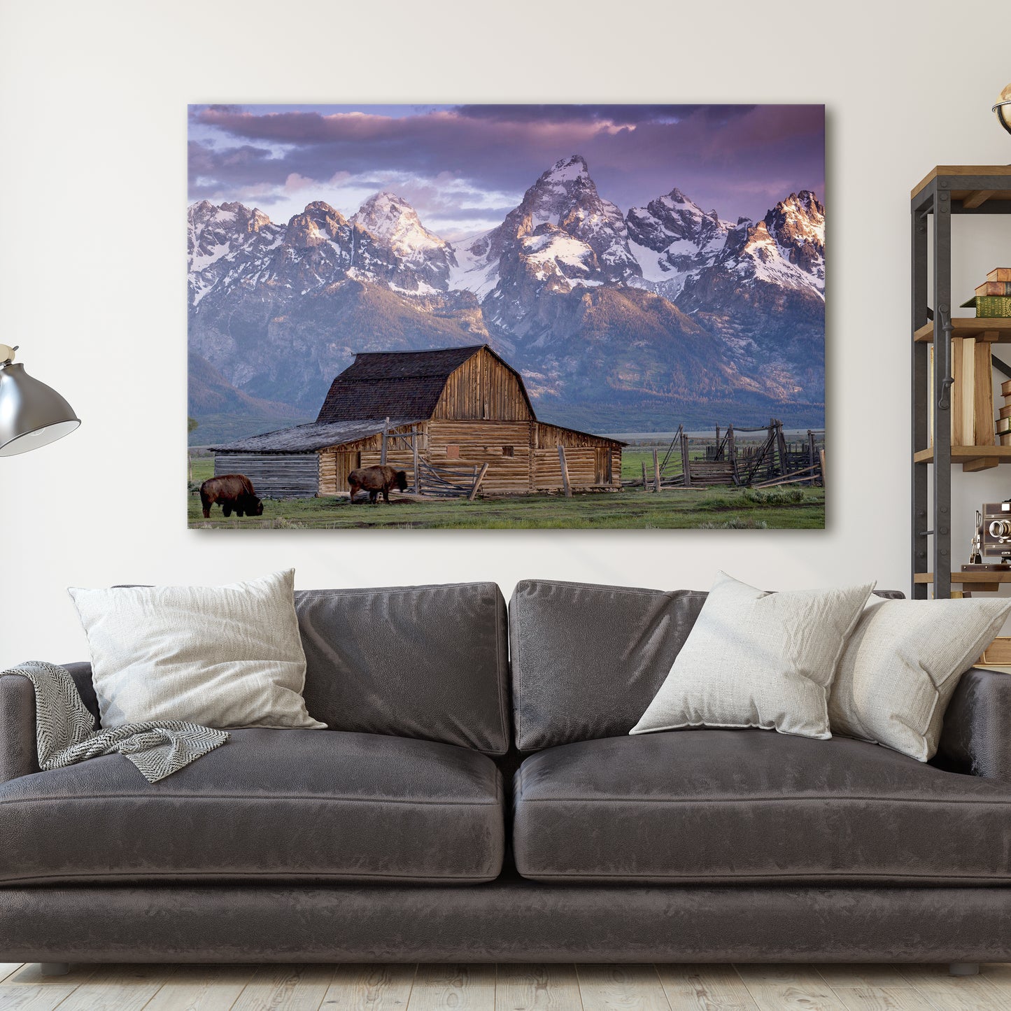 Old Barn With Mountains In Grand Teton National Park