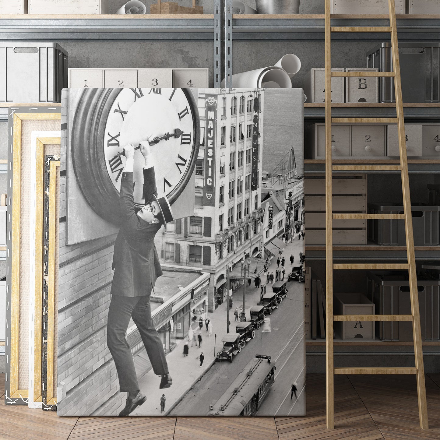 Safety Last Harold Lloyd 1920s Movies Man Hanging Off Clock