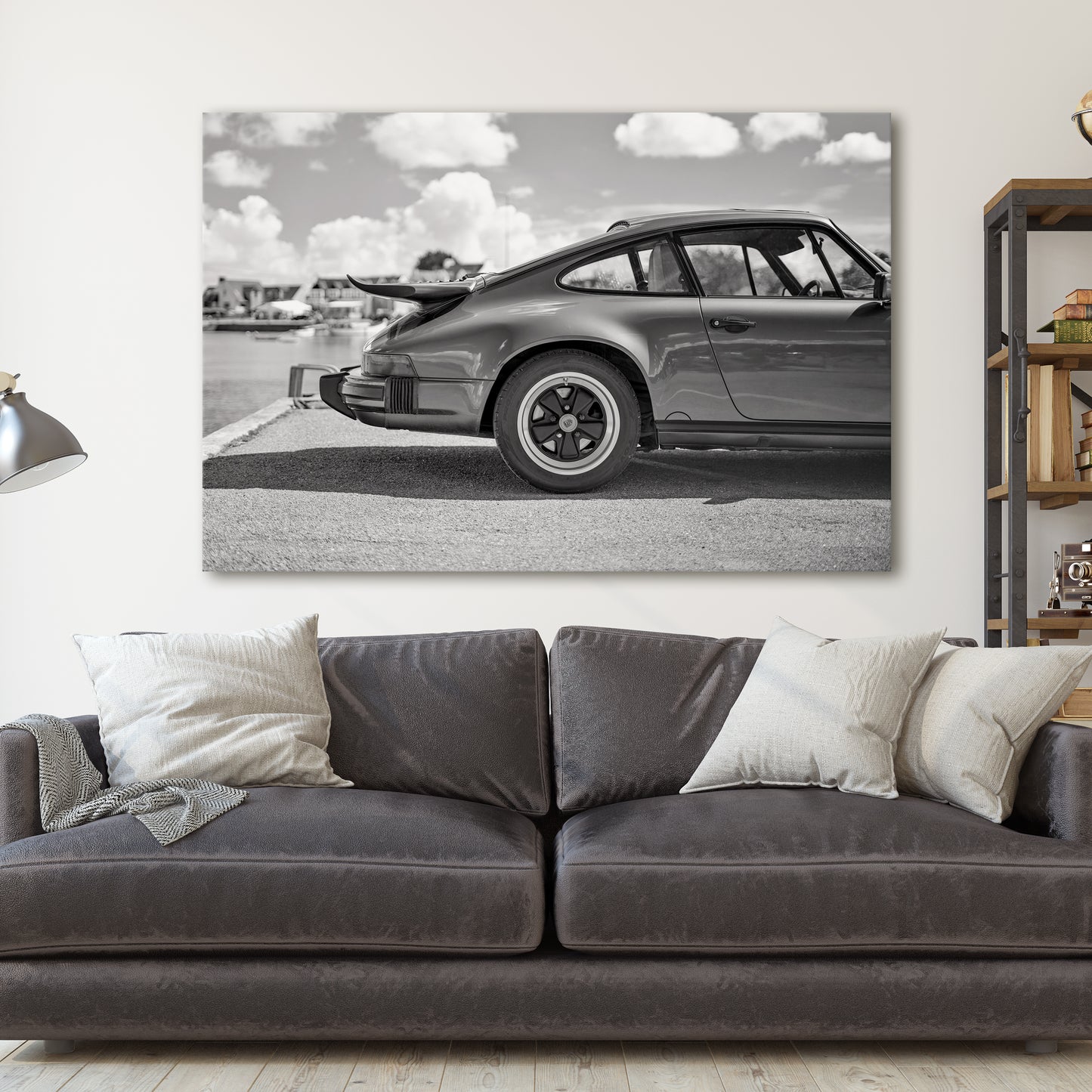 Rear View of A Vintage Black Porsche 911