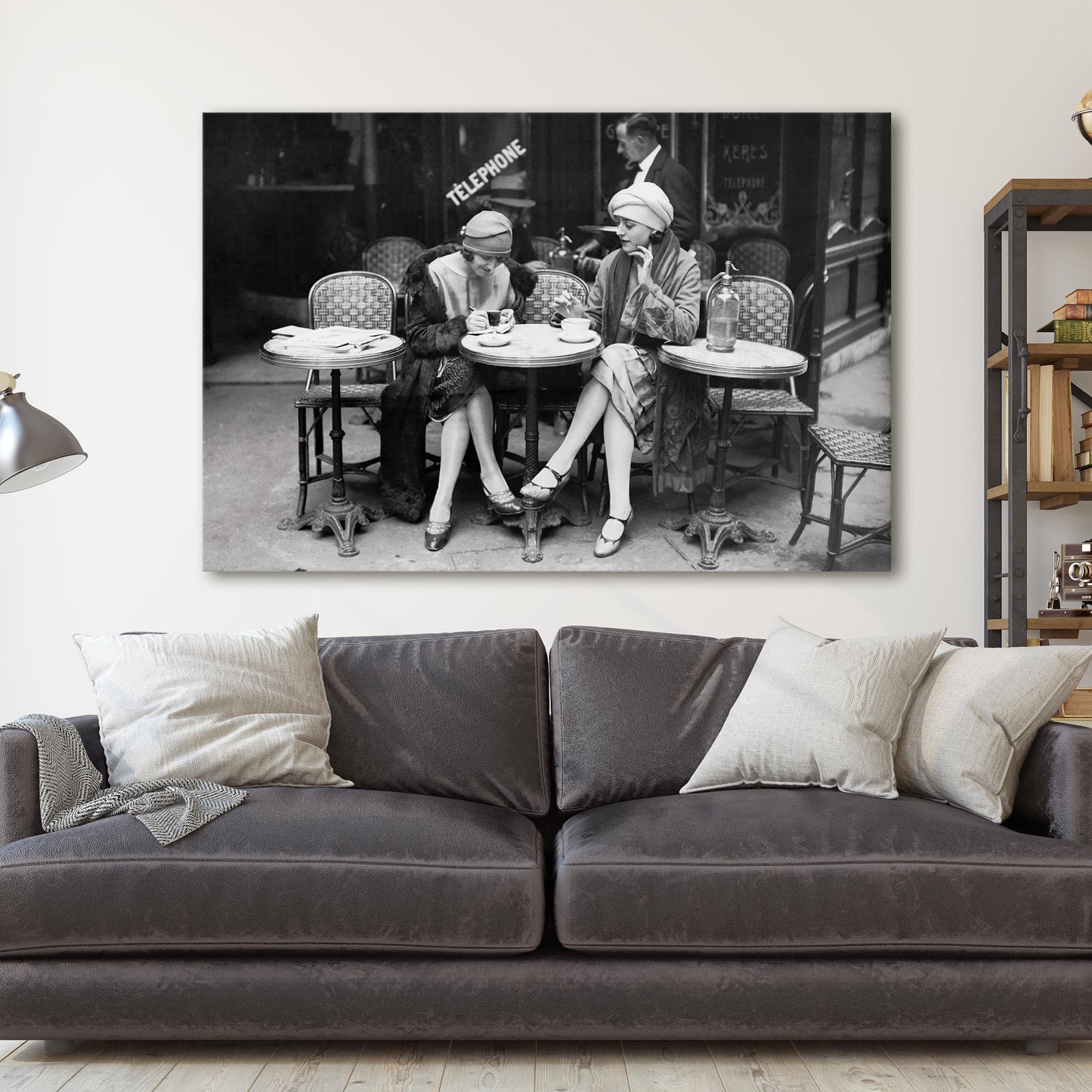 Paris Cafe Flapper Girls Having Coffee 1920s