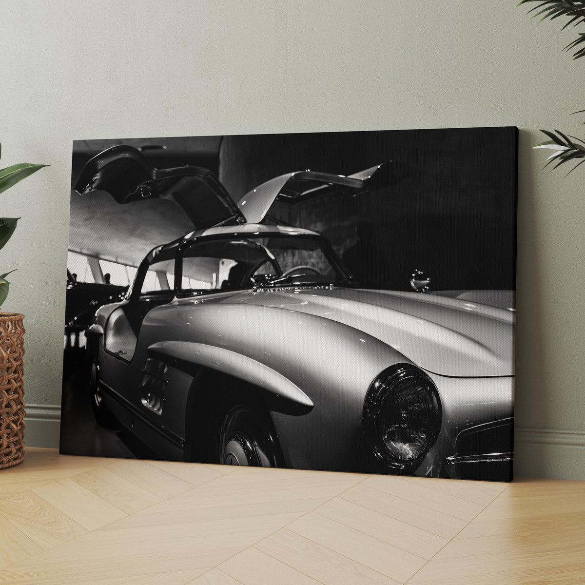 Mercedes Benz 300SL Vintage Wing Doors Canvas Wall Art Prints – Big ...