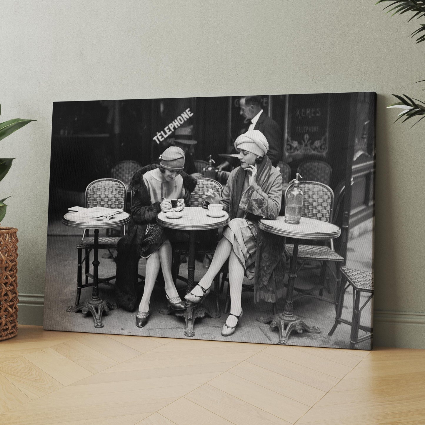 Paris Cafe Flapper Girls Having Coffee 1920s