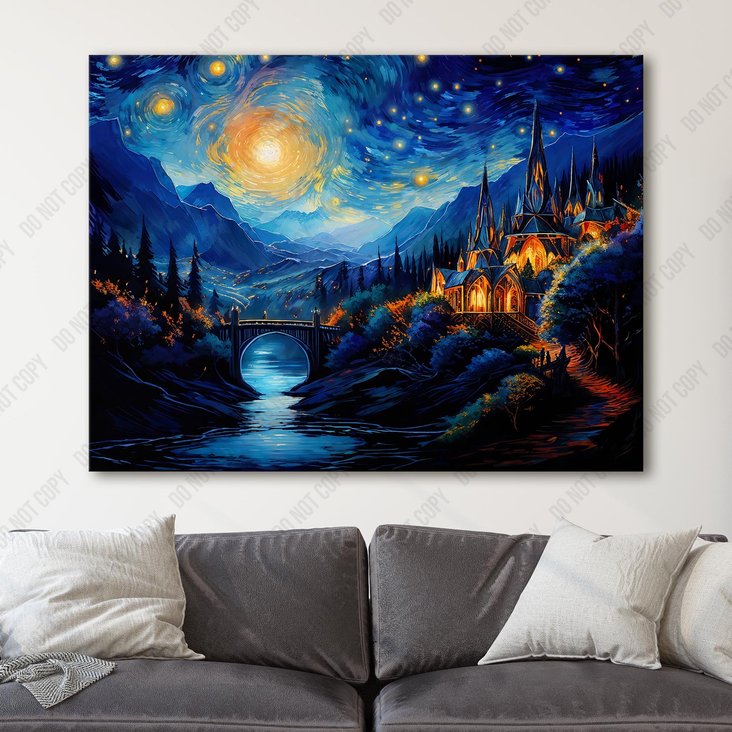 Rivendell as Van Gogh Starry Night