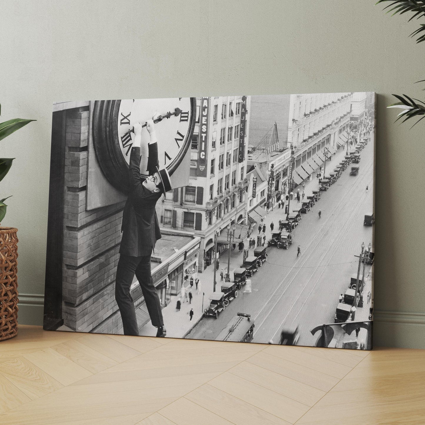 Safety Last Harold Lloyd Hanging Off Clock