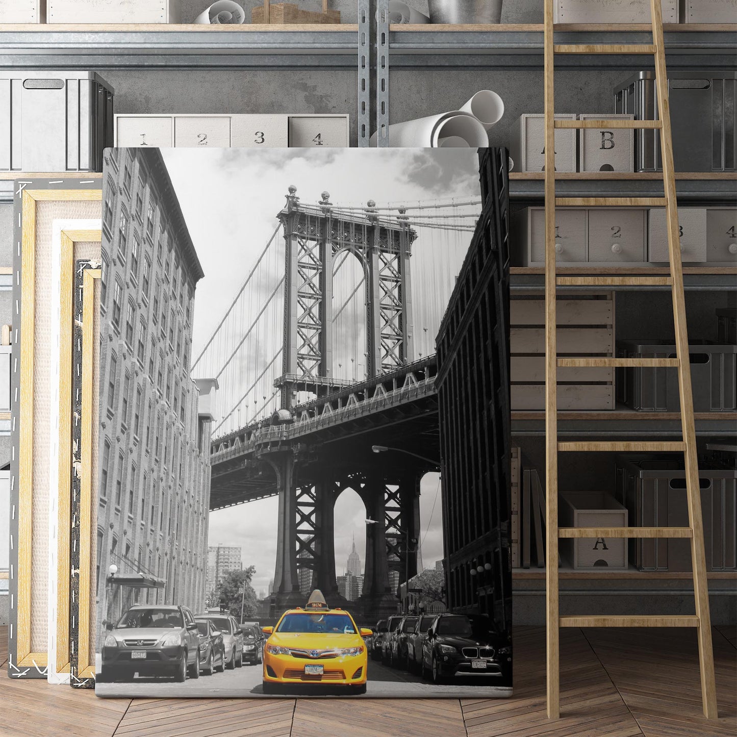 Yellow Taxi at the Brooklyn Bridge