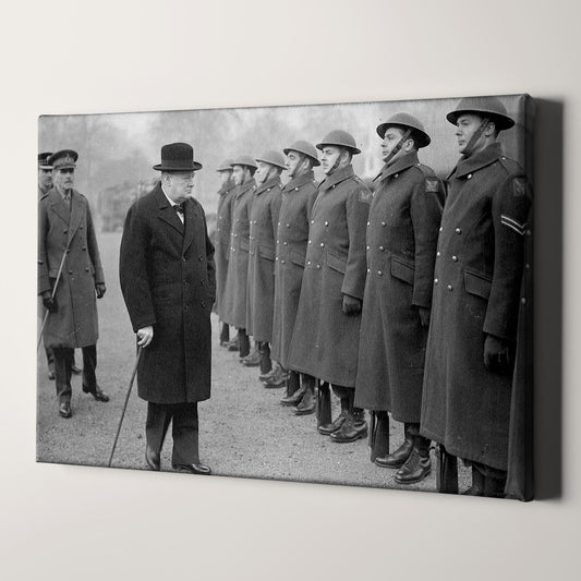 Winston Churchill Inspecting The Troops