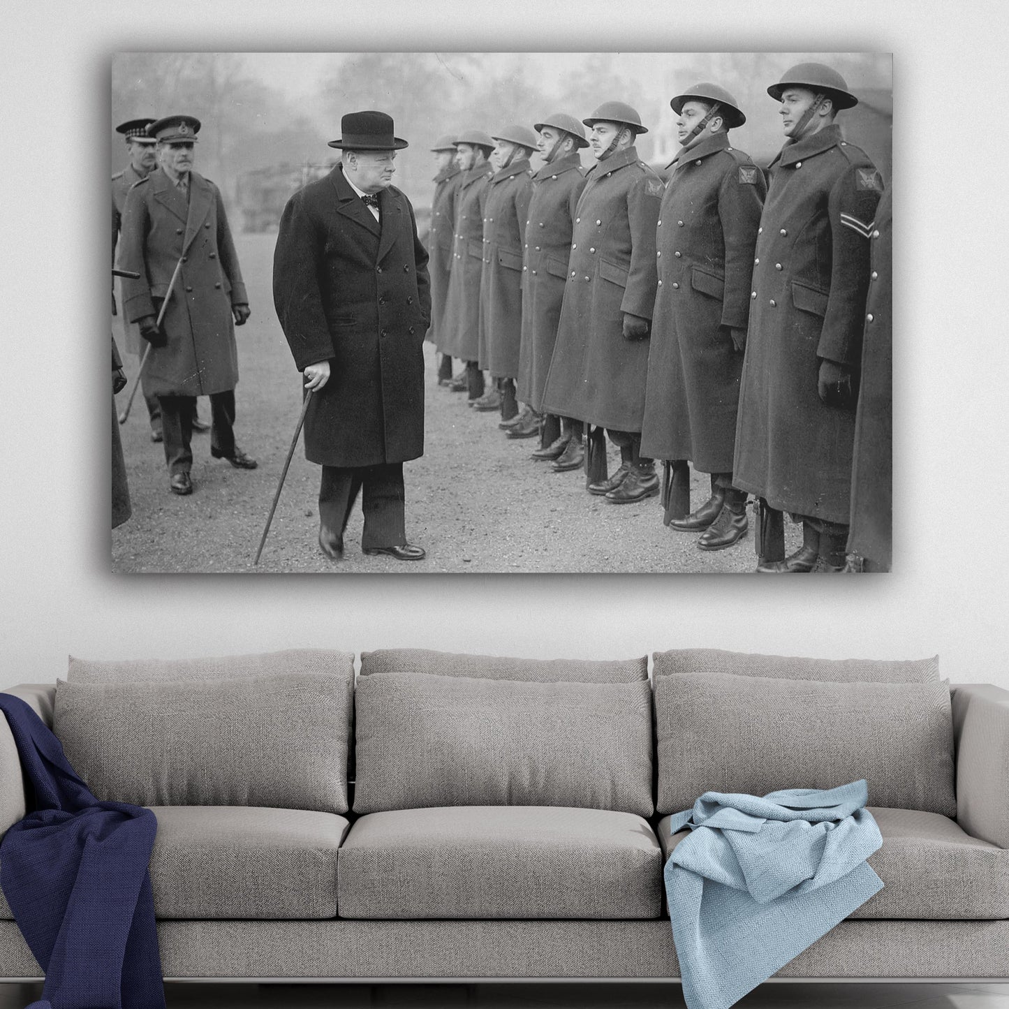 Winston Churchill Inspecting The Troops