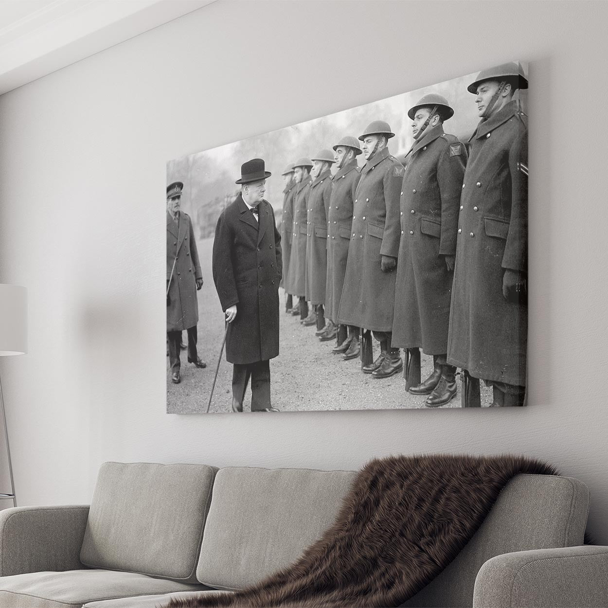 Winston Churchill Inspecting The Troops