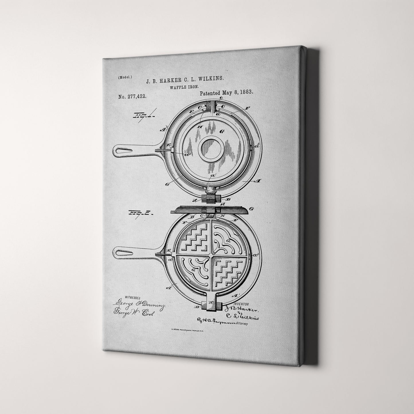 Waffle Iron 1883 Patent