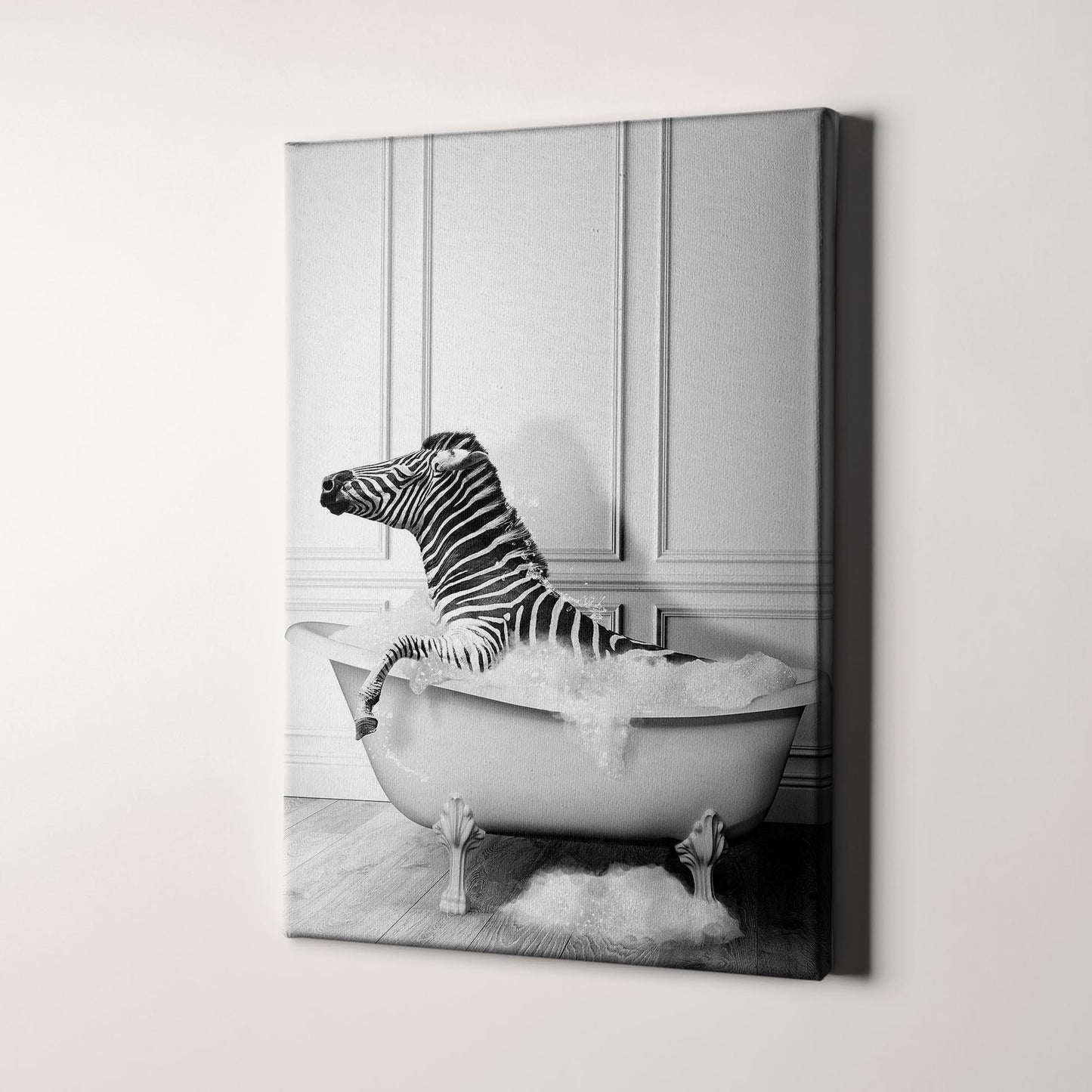 Zebra Taking A Bubble Bath In The Bathtub